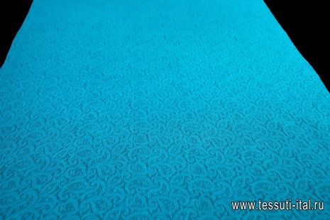 Кружевное полотно (о) темно-бирюзовое  - итальянские ткани Тессутидея арт. 03-6408