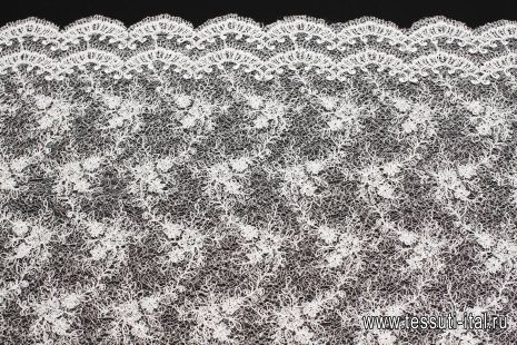 Кружевное полотно с люрексом и пайетками (о) белое - итальянские ткани Тессутидея арт. 03-7042