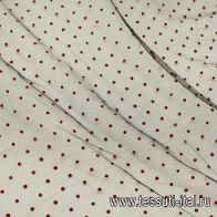 Сетка плательная (н) красный горох на черном - итальянские ткани Тессутидея арт. 03-7396