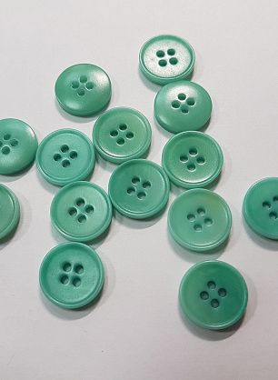 Пуговица пластик 4 прокола d-15мм бирюзовая - в интернет-магазине тканей Тессутидея арт. F-5442