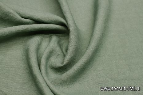 Лен костюмный (о) светло-зеленый - итальянские ткани Тессутидея арт. 16-0917