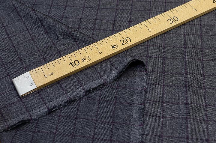 Костюмная клетка (н) серо-фиолетовая Kiton - итальянские ткани Тессутидея арт. 05-3173
