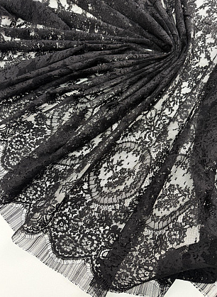 Кружевное полотно (о) черное - в интернет-магазине тканей Тессутидея арт. 03-7562