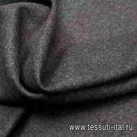 Костюмная дабл (о) широкая полоса серо-бордовая меланж - итальянские ткани Тессутидея арт. 05-2919
