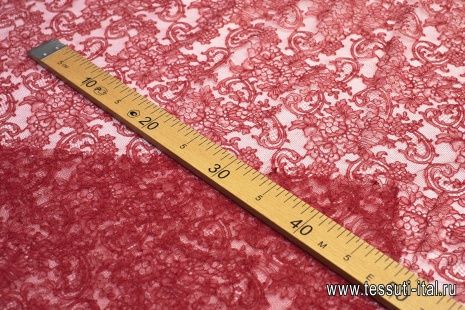 Кружевное полотно (о) темно-красное - итальянские ткани Тессутидея арт. 03-6119