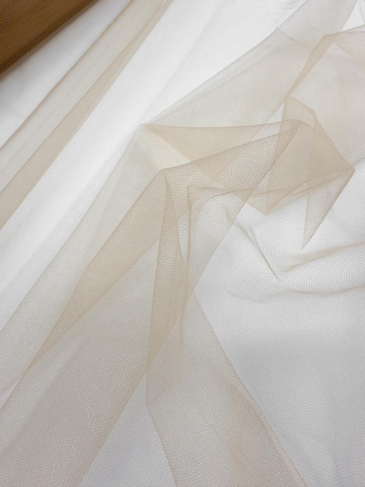 Сетка плательная (о) бежевая - итальянские ткани Тессутидея арт. 03-7508