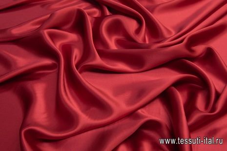 Шелк атлас (о) красный - итальянские ткани Тессутидея арт. 10-1072