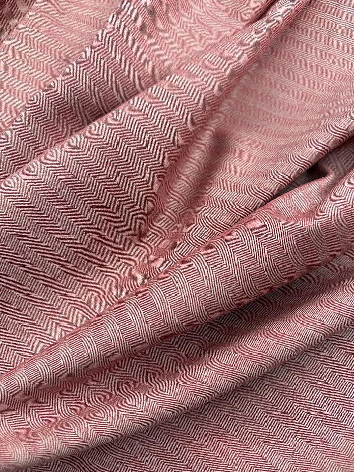 Костюмная кашемир+шелк 240 г/м (н) красно-молочная елочка - итальянские ткани Тессутидея арт. 05-5211