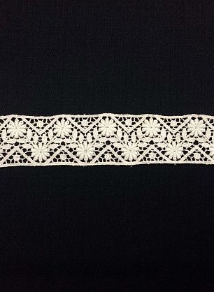 Тесьма кружевная (о) бело-розовая  ш-3см - итальянские ткани Тессутидея 01-4084