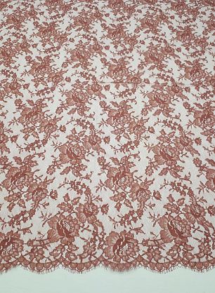 Кружевное полотно (о) светло-кирпичное ш-90см Jean Bracq - в интернет-магазине тканей Тессутидея арт. 03-5348