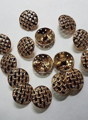 Пуговица на ножке металл золото d-18мм черно-золотая - в интернет-магазине тканей Тессутидея арт. F-5148