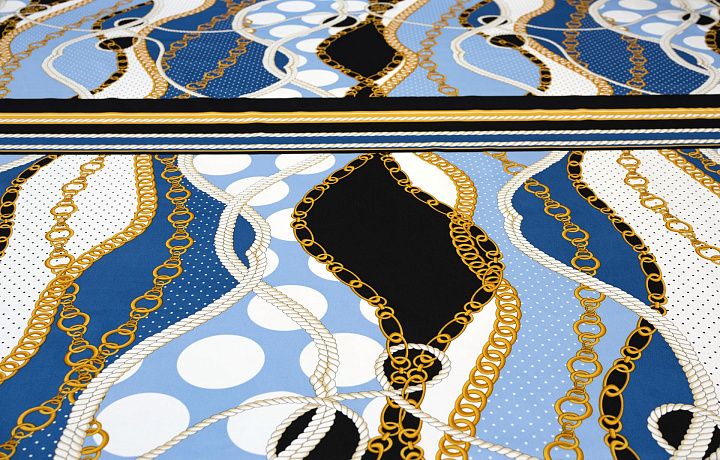 Хлопок стрейч купон (1,08м) (н) цепи в стиле Versace - итальянские ткани Тессутидея арт. 01-5219