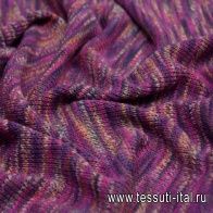 Трикотаж вязанный меланжевый (н) фиолетовый - итальянские ткани Тессутидея арт. 13-1472