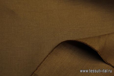 Лен костюмный дабл (о) коричневый - итальянские ткани Тессутидея арт. 16-1097