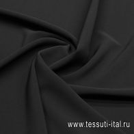 Плательная кади вискоза стрейч (о) черная - итальянские ткани Тессутидея арт. 04-1611