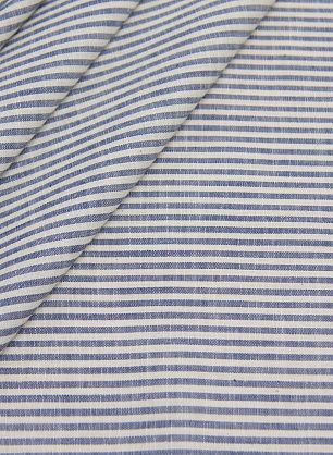 Лен (н) сине-молочная полоска - в интернет-магазине тканей Тессутидея арт. 16-0718