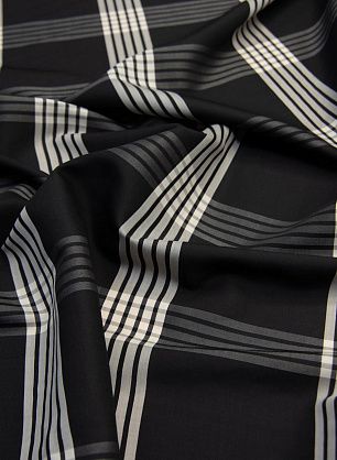 Шелк матовый (н) черно-белая клетка - в интернет-магазине тканей Тессутидея арт. 10-1001