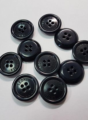 Пуговица пластик 4 прокола d-19мм черная Sartoria Leoni - в интернет-магазине тканей Тессутидея арт. F-5511