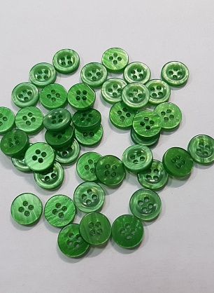 Пуговица пластик 4 прокола d-11мм зеленая - в интернет-магазине тканей Тессутидея арт. F-5342