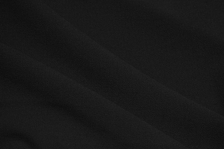 Костюмная шерсть креп двухслойная (о) черная - итальянские ткани Тессутидея арт. 05-4929