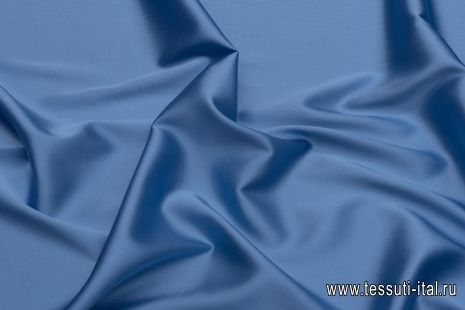 Шелк атлас стрейч (о) ярко-голубой - итальянские ткани Тессутидея арт. 10-2949