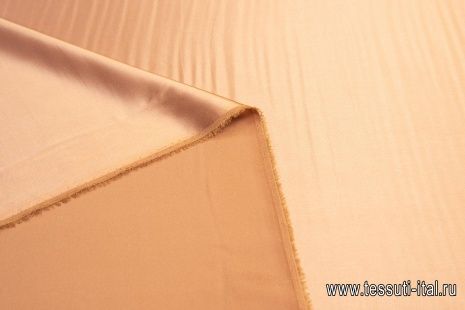 Шелк атлас стрейч (о) светло-коричневый - итальянские ткани Тессутидея арт. 10-1253
