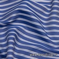 Сорочечная (н) белая полоска на синем - итальянские ткани Тессутидея арт. 01-6203