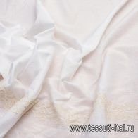 Батист (н) бежевая вышивка на белом - итальянские ткани Тессутидея арт. 01-5594