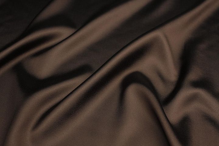 Шелк дюшес (о) шоколадный - итальянские ткани Тессутидея арт. 10-3302