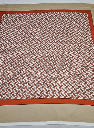 Шелк купон-платок 90*90см бежево-оранжевый - в интернет-магазине тканей Тессутидея арт. F-6032