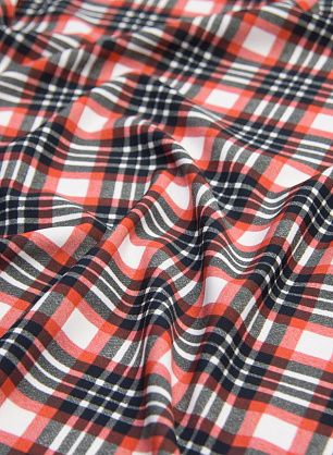 Футер хлопок (н) красно-бело-черная клетка в стиле Burberry - в интернет-магазине тканей Тессутидея арт. 12-1018