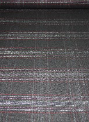 Костюмная клетка (н) красно-белая на черном Fratelli Piacenza - в интернет-магазине тканей Тессутидея арт. 05-1964