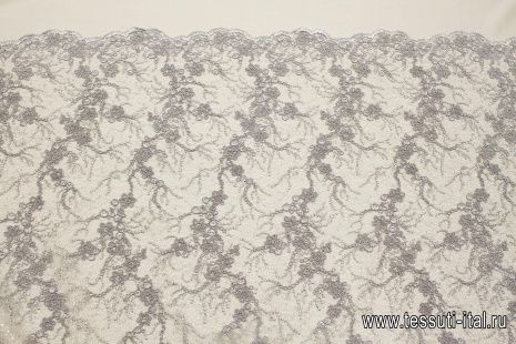 Кружевное полотно с люрексом и пайетками (о) серое - итальянские ткани Тессутидея арт. 03-7036