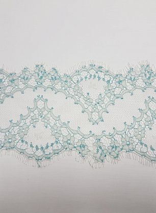 Кружево (н) бело-бирюзовое ш-14см Jean Bracq - в интернет-магазине тканей Тессутидея арт. 03-3891