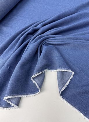 Джинса сорочечная шамбри (о) синяя - в интернет-магазине тканей Тессутидея арт. 01-8036