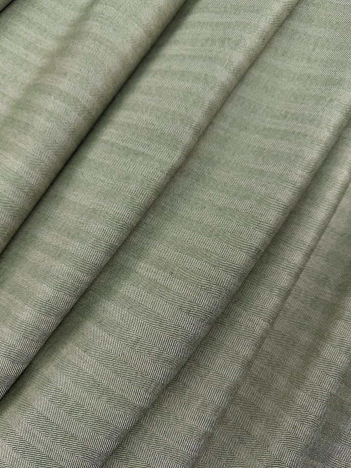 Костюмная кашемир+шелк 240 г/м (н) молочно-зеленая елочка - итальянские ткани Тессутидея арт. 05-5210