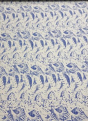 Жаккард (н) голубой орнамент на белом - в интернет-магазине тканей Тессутидея арт. 01-3423