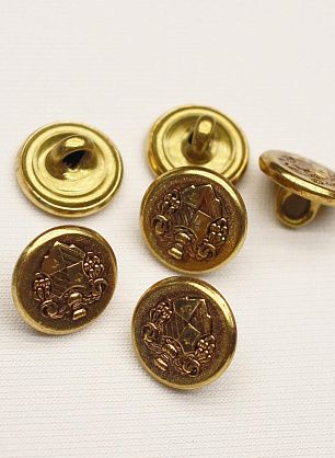 Пуговица металл золото на ножке d-13мм герб - в интернет-магазине тканей Тессутидея арт. F-6612