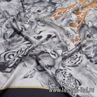 Шелк твил купон (1,2м) (н) животные в стиле Burberry - итальянские ткани Тессутидея арт. 10-2363