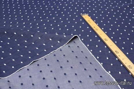 Джинса (н) синяя с потертостями - итальянские ткани Тессутидея арт. 01-5361