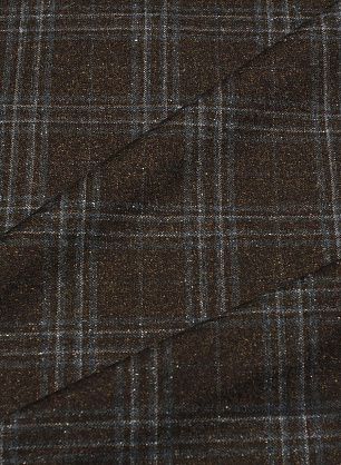 Костюмная шерсть+шелк (н) серо-коричневая клетка - в интернет-магазине тканей Тессутидея арт. 05-4899