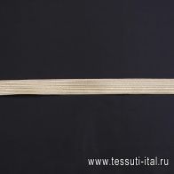 Тесьма жаккардовая с люрексом ш-2,5см золотая - итальянские ткани Тессутидея арт. F-6299