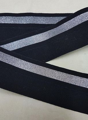 Резинка с люрексом черная с серой полосой, синяя с красной полосой в сложении ш-3см в стиле Gucci - в интернет-магазине тканей Тессутидея арт. F-4976