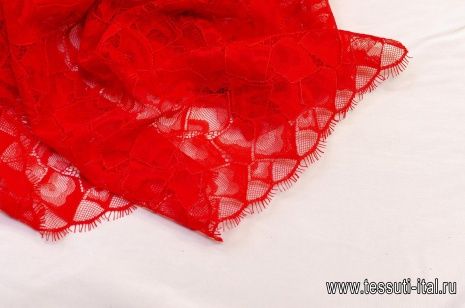 Кружевное полотно (о) красное Solstiss - итальянские ткани Тессутидея арт. 03-5857
