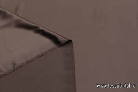 Шелк атлас стрейч (о) темно-коричневый  - итальянские ткани Тессутидея арт. 10-2950