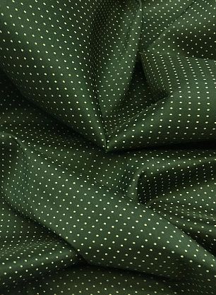 Подкладочная (н) белый горох на зеленом - в интернет-магазине тканей Тессутидея арт. 07-1080