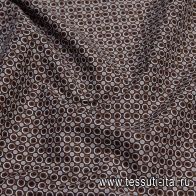 Сорочечная (н) серо-коричневый стилизованный горох - итальянские ткани Тессутидея арт. 01-6153