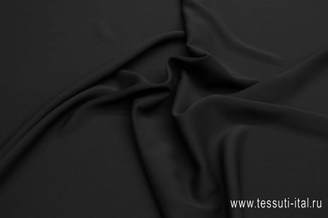 Плательная кади шелк с вискозой (о) темно-синяя - итальянские ткани Тессутидея арт. 10-3391
