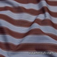 Сорочечная (н) сине-бело-коричневая полоска  - итальянские ткани Тессутидея арт. 01-6396