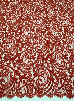 Кружевное кордовое полотно (о) красное ш-110см Jean Bracq - в интернет-магазине тканей Тессутидея арт. 03-5333